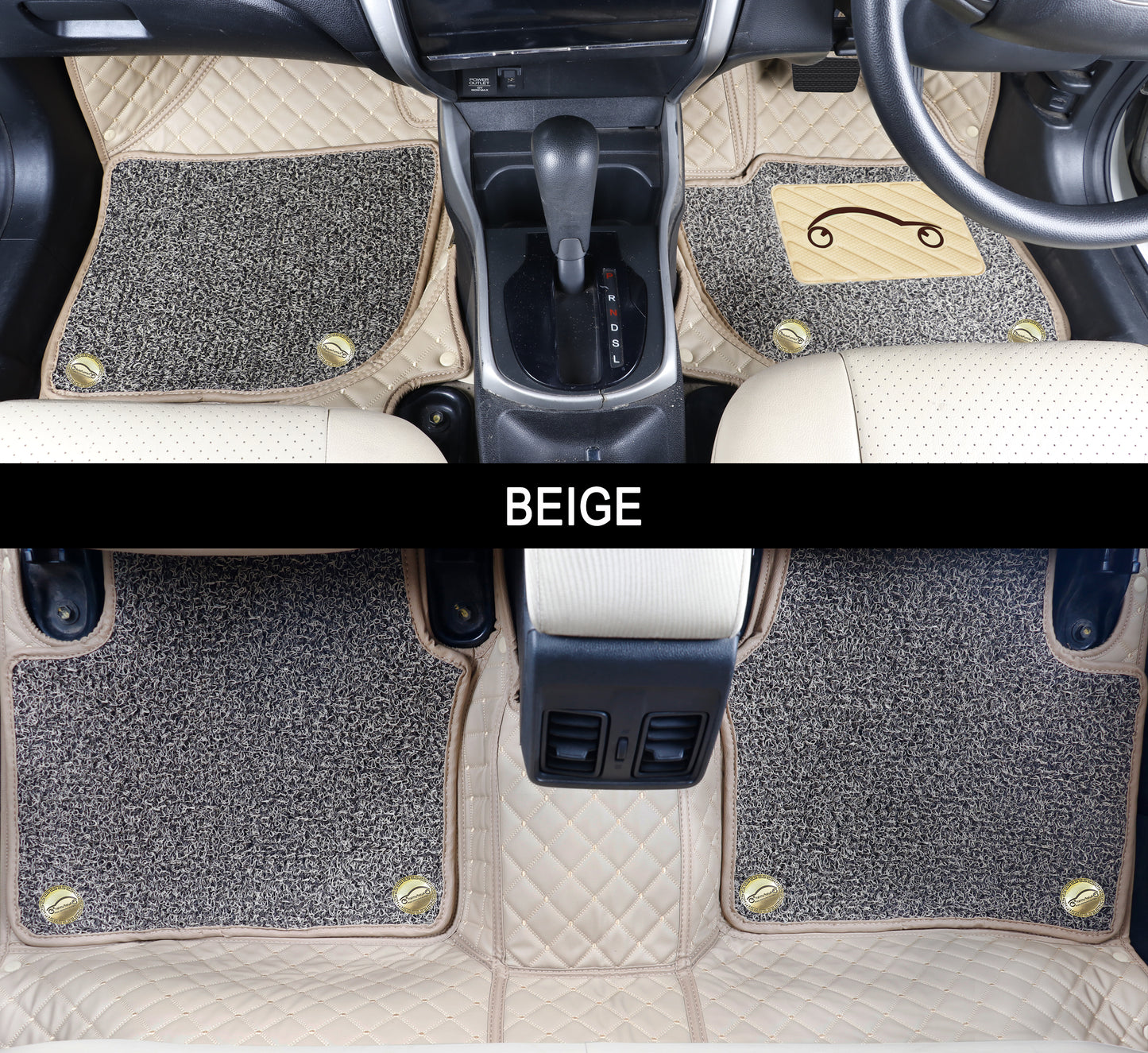 Autofurnish 7D Luxury Custom Fitted Car Mats For Bentley Flying Spur 2011 - Beige Beige