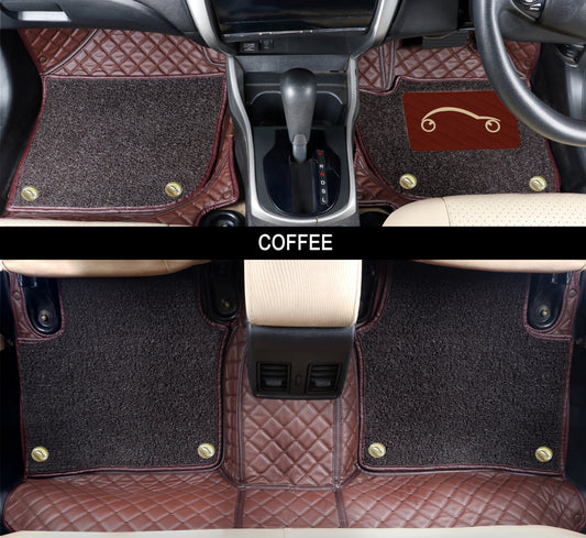 Autofurnish 7D Luxury Custom Fitted Car Mats For Volkswagen Vento (Auto) 2014 - Coffee Coffee