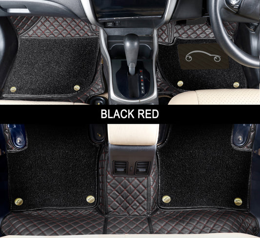 Autofurnish 7D Luxury Custom Fitted Car Mats For Honda City ZX 2004 - Black Red